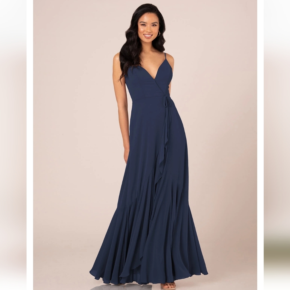 Navy chiffon bridesmaid dress